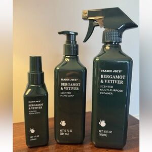 NEW Trader Joe’s BERGAMOT & VETIVER Room Spritz Hand Soap Multi Purpose Cleaner